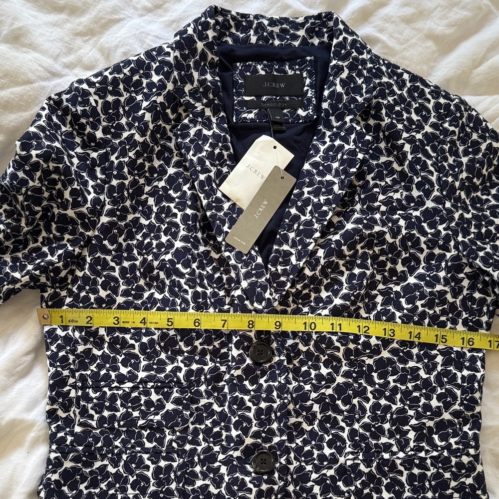 J. Crew Schoolboy Navy and White Floral Blazer - Picture 9 of 12